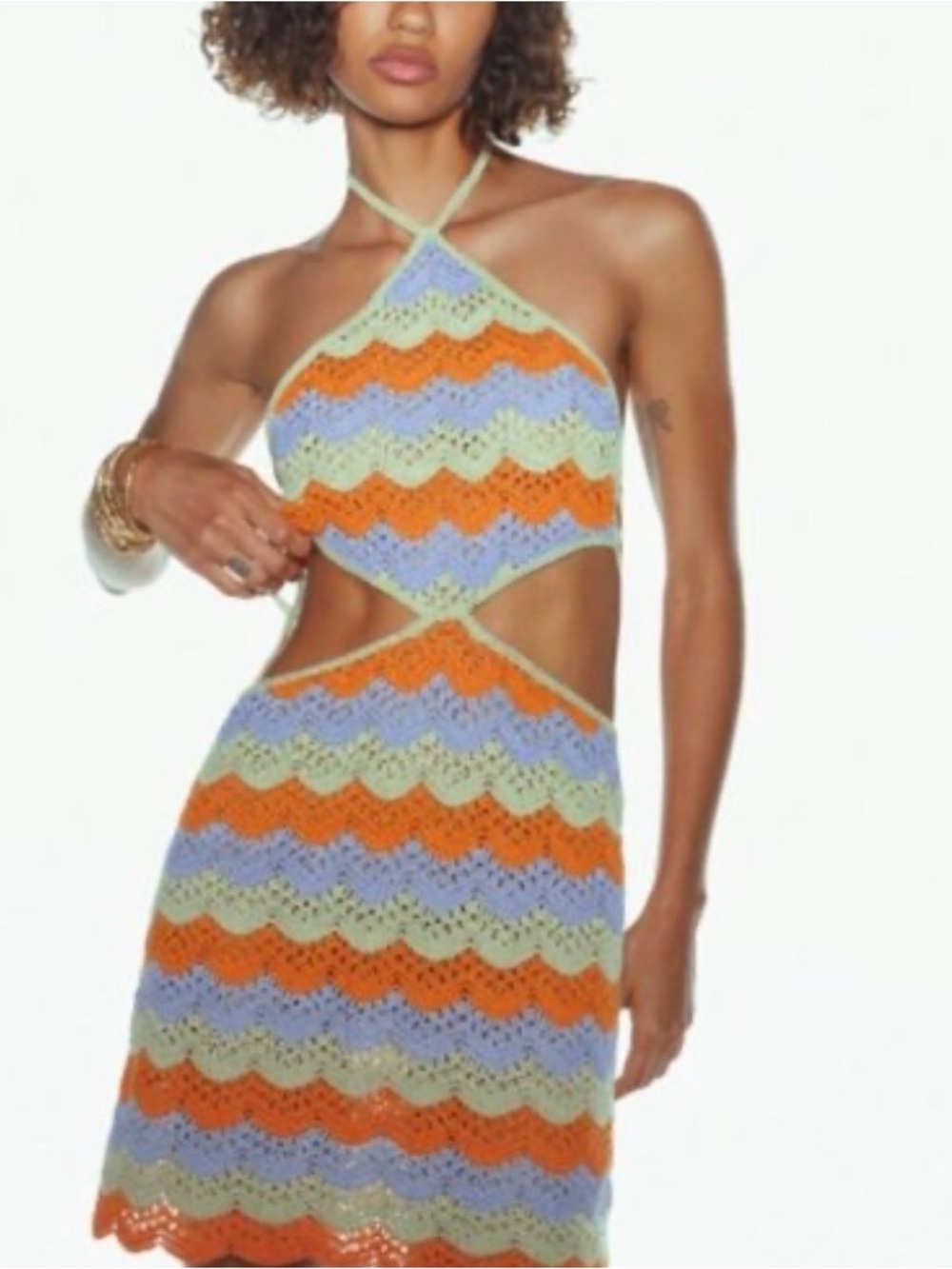 Zara limited edition  scollop missioni vibes Crochet Halter Cutout nwt 90 small